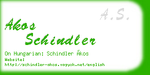 akos schindler business card